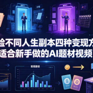 适合新手的AI人生副本题材视频 4种可落地变现方式分享-雨叶虚拟资源网