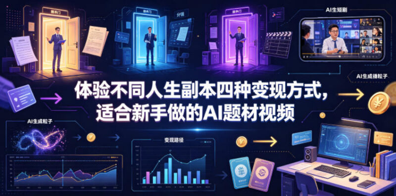 适合新手的AI人生副本题材视频 4种可落地变现方式分享