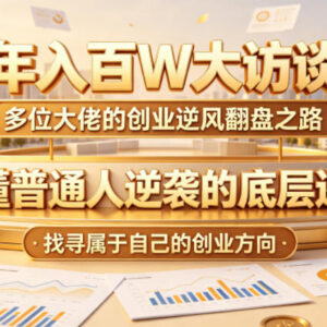 多位年入百万创业者访谈实录 拆解普通人创业逆袭底层逻辑-雨叶虚拟资源网