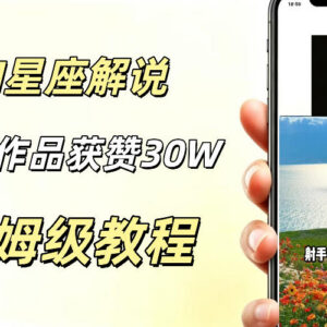 AI制作星座解说视频教程 新手零成本起号多元变现玩法拆解-雨叶虚拟资源网