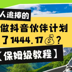 零基础做抖音伙伴计划教程 新人可上手的低门槛变现玩法解析-雨叶虚拟资源网