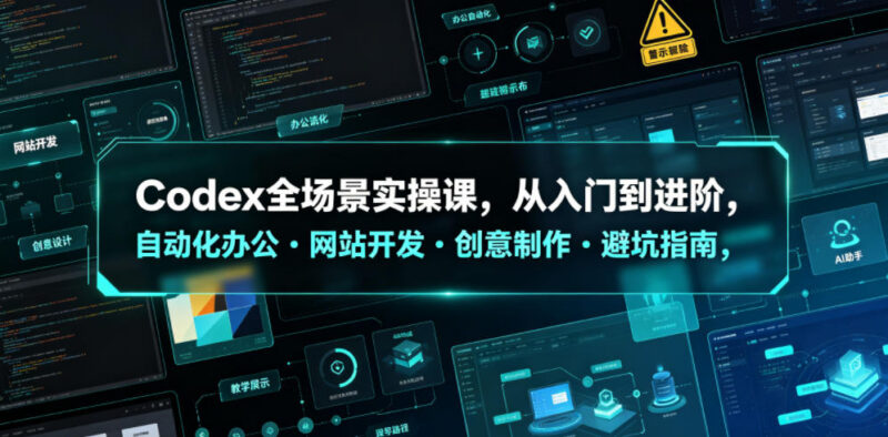 Codex全场景实操课 从入门到进阶覆盖办公开发等多场景教学