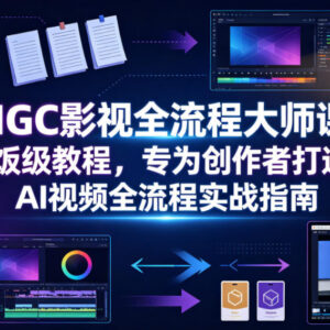 零基础AIGC影视全流程大师课 创作者AI视频实战教程-雨叶虚拟资源网