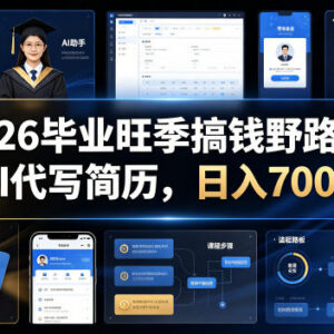 2026毕业季AI代写简历副业玩法 操作方法及接单渠道分享-雨叶虚拟资源网