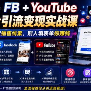 TikTok、FB、YouTube三大平台引流获客 CPA表单变现实战课程-雨叶虚拟资源网