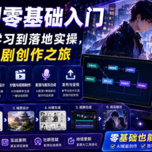 AI漫剧零基础入门实操教程 从工具学习到落地全流程教学-雨叶虚拟资源网