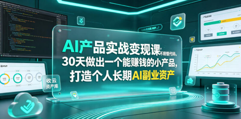 无代码AI产品实战课 30天打造可变现个人长期AI副业资产