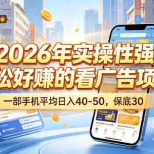 2026年手机看广告赚钱项目详解 低门槛易上手实操指南-雨叶虚拟资源网