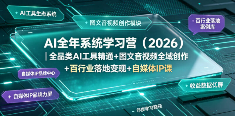 2026AI全年系统学习营 工具精通全域创作落地变现全阶教程