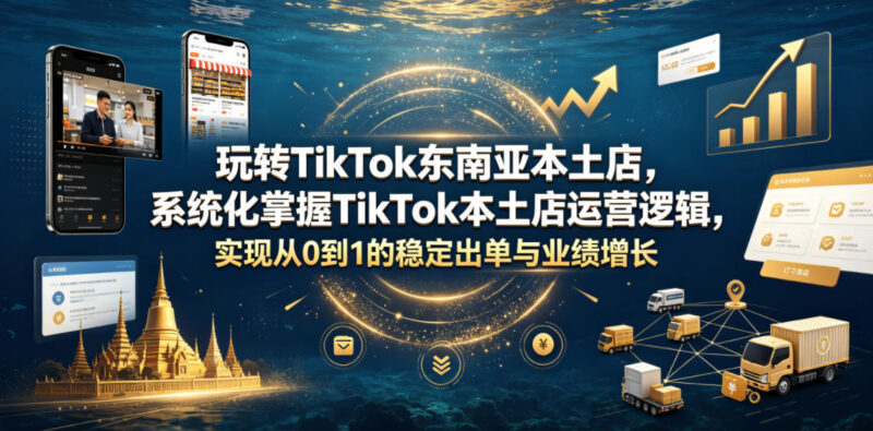 TikTok东南亚本土店运营全教程 系统化掌握逻辑实现0到1稳定出单