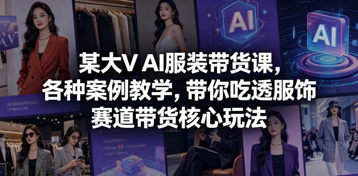 大V亲授AI服装带货课程 服饰赛道核心玩法全案例拆解教学