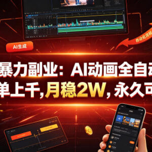 2026年AI全自动生成动画课件副业 零基础可做刚需单量充足-雨叶虚拟资源网