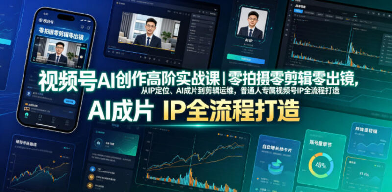视频号AI创作高阶实战课 零拍摄零剪辑打造个人IP全流程
