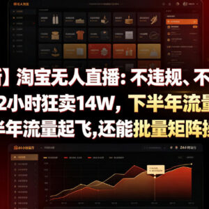 2025淘宝合规无人直播玩法 可批量矩阵操作实现稳定带货收益-雨叶虚拟资源网