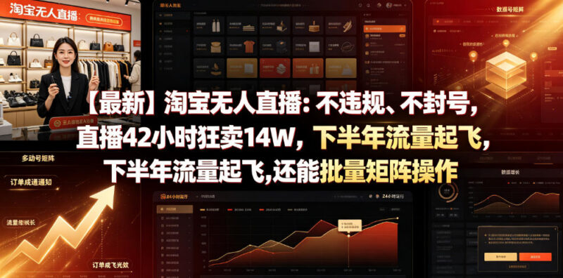 2025淘宝合规无人直播玩法 可批量矩阵操作实现稳定带货收益