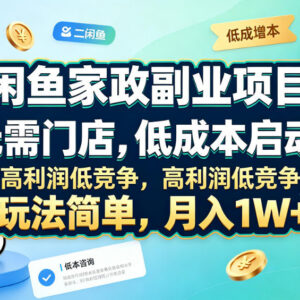 闲鱼家政副业全流程玩法 无门店低成本启动 低竞争易上手高收益-雨叶虚拟资源网