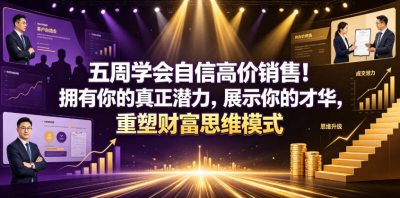 五周高价销售系统教程 破除财富卡点自信售卖个人才华