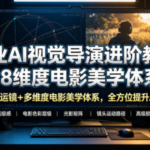 AI视觉导演进阶教程 学38种爆款运镜及美学提升AI成片质感-雨叶虚拟资源网