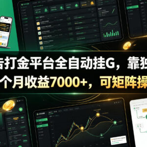 新版广告打金全自动挂机项目 附全套脚本可矩阵操作月入7000+-雨叶虚拟资源网