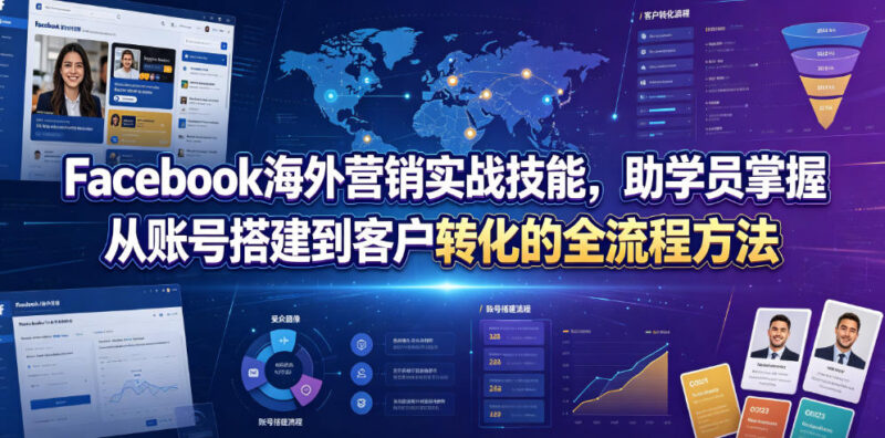 Facebook海外营销实战教程 从账号搭建到客户转化全流程教学