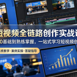 0基础短视频全链路创作实战课 智能工具多场景实操教学-雨叶虚拟资源网