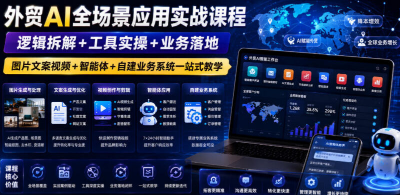 外贸AI全场景应用实战课 从工具实操到业务落地一站式教学