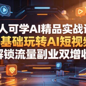 零基础AI短视频实战课 掌握创作运营技能解锁流量副业增收-雨叶虚拟资源网