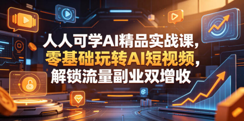 零基础AI短视频实战课 掌握创作运营技能解锁流量副业增收
