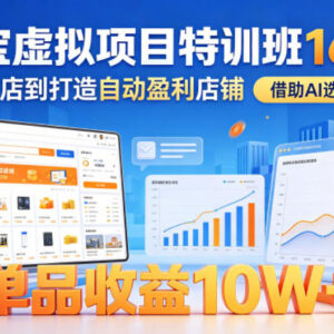 淘宝虚拟项目特训班16.0 从开店到AI选品打造自动盈利店铺教程-雨叶虚拟资源网