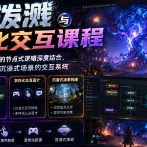 Touchdesigner超写实高斯泼溅与游戏化交互系统搭建实战课程-雨叶虚拟资源网