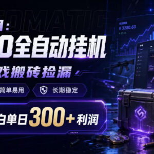 CSGO全自动饰品捡漏搬砖项目 小白易上手长期稳定盈利玩法-雨叶虚拟资源网