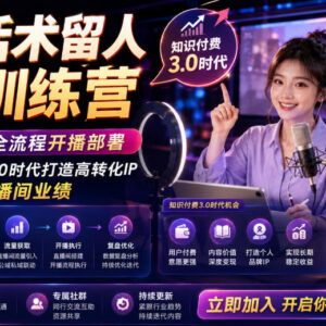 14天直播话术留人变现训练营 知识付费3.0打造高转化直播IP-雨叶虚拟资源网
