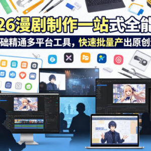 2026 AI漫剧制作一站式全能课 零基础学多工具批量产出原创漫剧-雨叶虚拟资源网