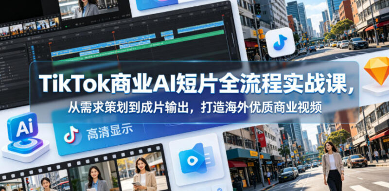TikTok商业AI短片制作全流程教学 从策划到出片打造海外商用视频