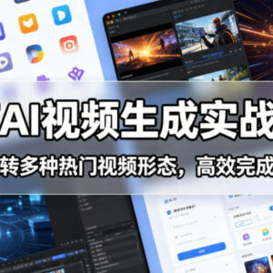 国产AI视频生成实战教程 零基础玩转多类热门视频高效创意成片-雨叶虚拟资源网
