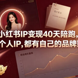 40天小红书IP变现陪跑课 从账号定位到电商运营全流程教学-雨叶虚拟资源网