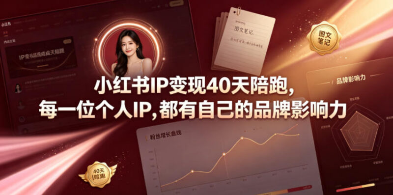 40天小红书IP变现陪跑课 从账号定位到电商运营全流程教学
