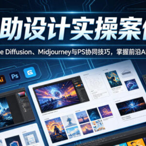 AI辅助设计实操案例课 掌握SD/Midjourney与PS协同设计技巧-雨叶虚拟资源网