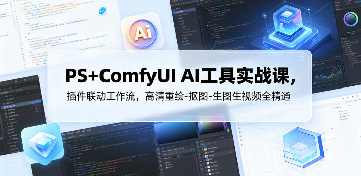 PS+ComfyUI联动AI设计实战课 掌握商用抠图重绘生图工作流