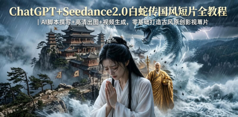 ChatGPT+Seedance2.0制作白蛇传国风AI短片 零基础实操全教程