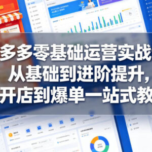 2026新版拼多多零基础运营课 从开店到爆单全流程实战教学-雨叶虚拟资源网