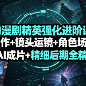 AI漫剧精英进阶课程 剧本创作运镜AI成片后期全流程教学-雨叶虚拟资源网