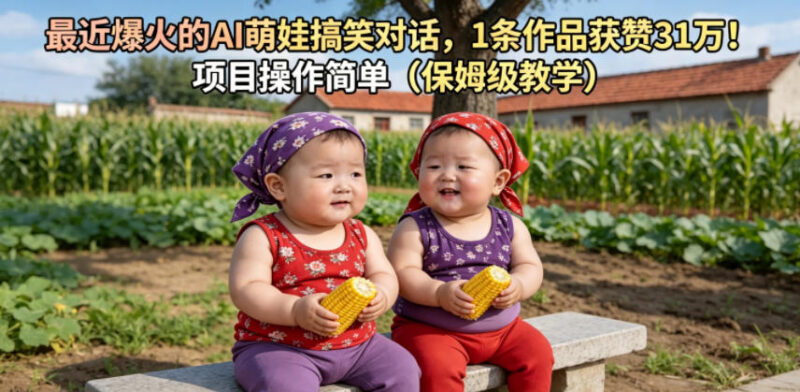 爆火AI萌娃搞笑对话短视频项目 保姆级零基础实操教学