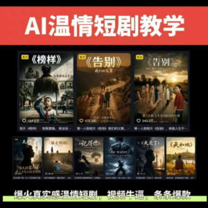 抖音58W粉博主AI温情短剧玩法 制作变现全链路实战教程-雨叶虚拟资源网