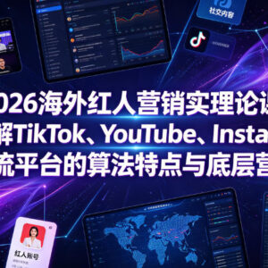 2026海外红人营销课程 拆解三大海外社媒平台算法与营销逻辑-雨叶虚拟资源网