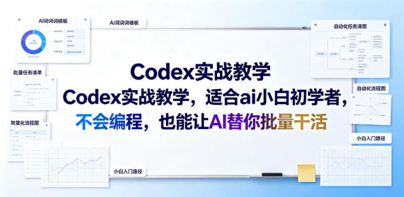 Codex零代码AI实战教学 零基础小白也能掌握AI批量干活技巧