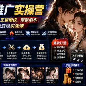 AI漫剧推广实操营 零基础低成本正版授权全流程变现实战课-雨叶虚拟资源网