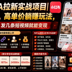 小红书世界杯CPA拉新项目实操 25元一单新老用户通吃轻量变现玩法-雨叶虚拟资源网