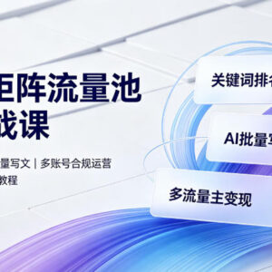 公众号矩阵流量池10.0实战课 搜一搜排名AI写文合规运营变现教程-雨叶虚拟资源网
