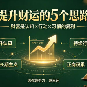 提升财运的5个实用思路 认知行动习惯叠加打造财富复利-雨叶虚拟资源网
